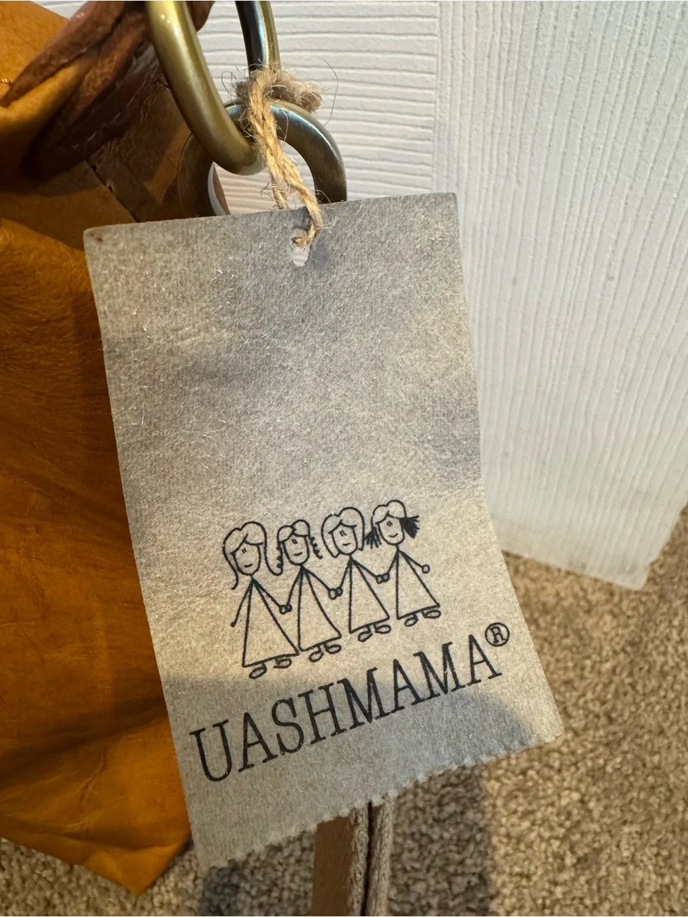 Uashmama Tan Crossbody Messenger Bag